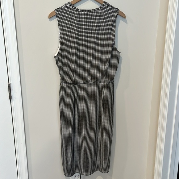 Ann Taylor Dress Mod Plaid Geo Print Career Wear Size L - Picture 5 of 6